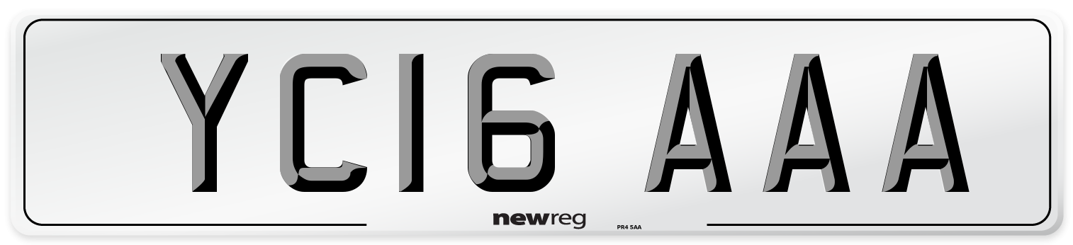 YC16 AAA Number Plate from New Reg